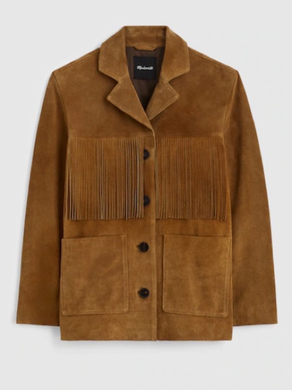 Madewell Fringe Shirt-Jacket in Suede